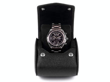 Load image into Gallery viewer, CARAPAZ LEATHER WATCH STORAGE CASE FOR 1 WATCH IN BLACK EPSOM
