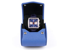 Load image into Gallery viewer, CARAPAZ LEATHER WATCH STORAGE CASE FOR 1 WATCH IN BLUE EPSOM
