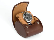 Load image into Gallery viewer, CARAPAZ LEATHER WATCH STORAGE CASE FOR 1 WATCH IN MID-BROWN *
