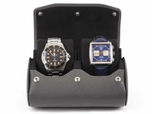 Load image into Gallery viewer, CARAPAZ LEATHER WATCH STORAGE CASE FOR 2 WATCHES IN GREY SAFFIANO
