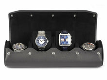 Load image into Gallery viewer, CARAPAZ LEATHER WATCH STORAGE CASE FOR 4 WATCHES IN GREY SAFFIANO
