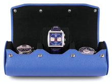 Load image into Gallery viewer, CARAPAZ LEATHER WATCH STORAGE CASE FOR 3 WATCHES IN BLUE EPSOM
