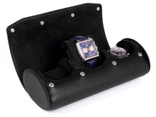 Load image into Gallery viewer, CARAPAZ LEATHER WATCH STORAGE CASE FOR 3 WATCHES IN BLACK EPSOM
