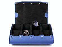 Load image into Gallery viewer, CARAPAZ LEATHER WATCH STORAGE CASE FOR 8 WATCHES IN BLUE EPSOM
